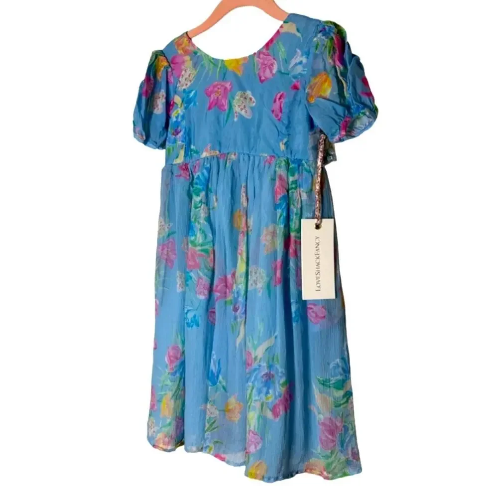 LoveShackFancy Toddler Holly Dress - Sky Lullaby 2-3Y